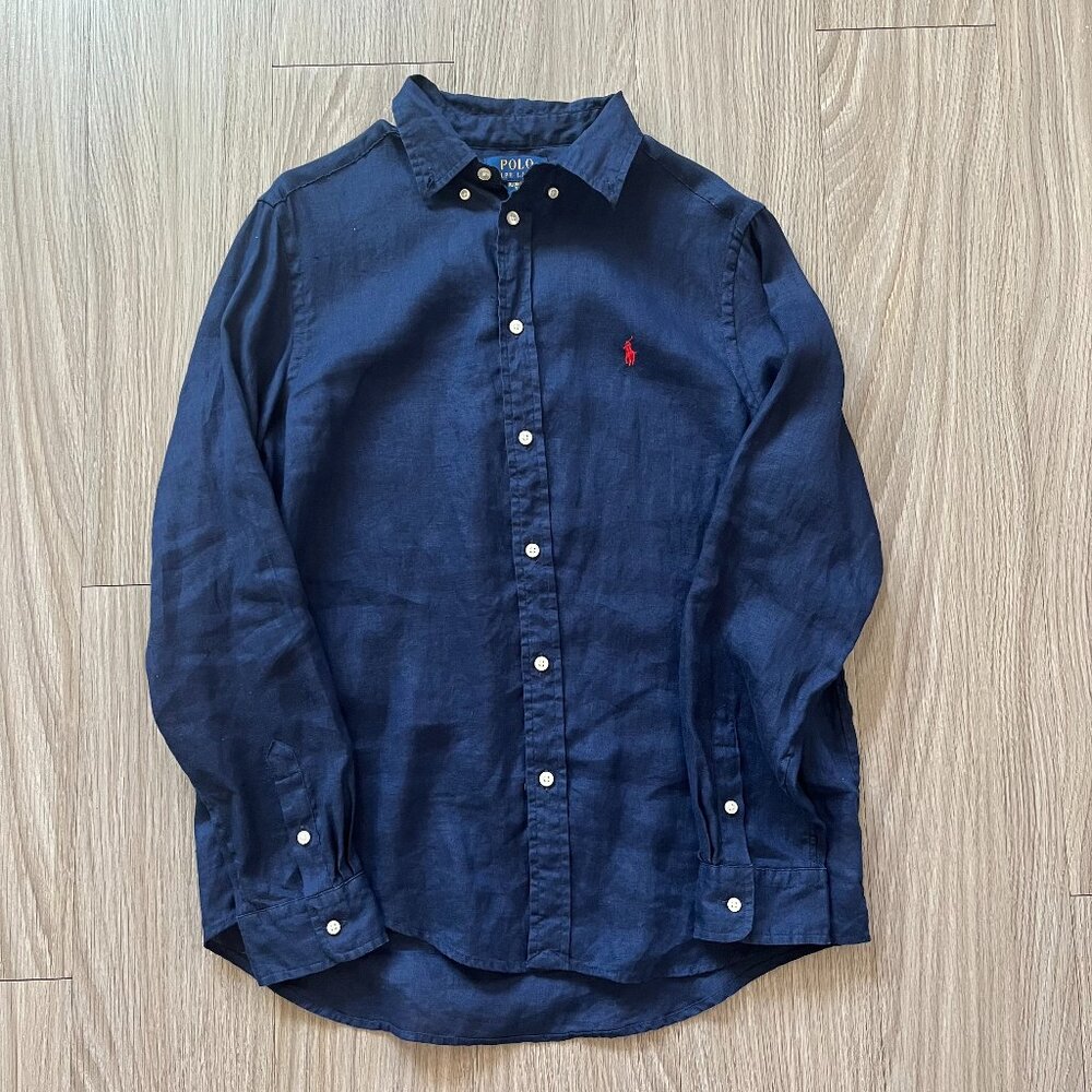 Polo Ralph Lauren Newport Navy Linen Shirt (Size Boys XL)